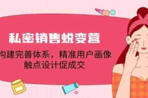 (12436期)私密销售蜕变营:构建完善体系,精准用户画像,触点设计促成交