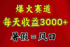 （11883期）爆火赛道.日入3000+，暑假就是风口期，闷声发财
