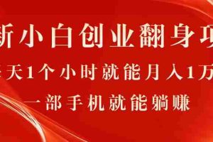（11250期）最新小白创业翻身项目，每天1个小时就能月入1万+，0门槛，一部手机就能…