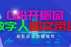 （11097期）抖音最新项目，0粉开橱窗，数字人图文带货，流量爆炸，简单操作，日入1000