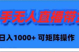 （9542期）快手无人直播带货，新手日入1000+ 可矩阵操作