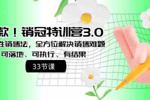 (8573期)爆款!销冠特训营3.0之顺人性销售法,全方位解决销售难题、可落地、可执…
