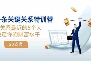 （8105期）三十条关键关系特训营：你关系 最近的5个人决定你的财富水平（30节课）