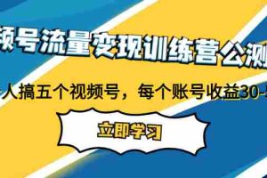 （7719期）视频号流量变现训练营公测1.0：一个人搞五个视频号，每个账号收益30-50