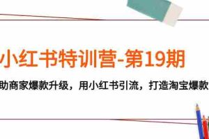 （7712期）小红书特训营-第19期，帮助商家爆款升级，用小红书引流，打造淘宝爆款