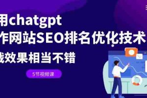 (6544期)利用chatgpt操作网站SEO排名优化技术:实战效果相当不错(5节视频课)