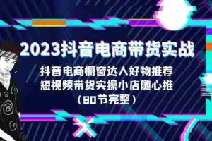 (6536期)2023抖音电商带货实战,橱窗达人好物推荐,实操小店随心推(80节完整)