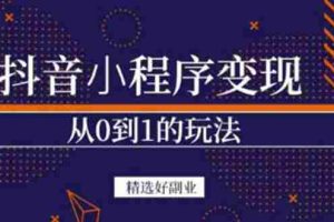 (3096期)抖音小程序一个能日入300+的副业项目,变现、起号、素材、剪辑