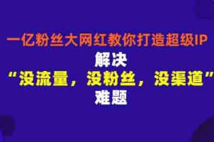 (2913期)一亿粉丝大网红教你打造超级IP:解决“没流量,没粉丝,没渠道”难题