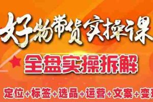（2550期）抖音好物带货实操课：全盘拆解抖音好物带货号全套流程打法