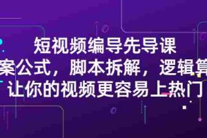 （2372期）短视频编导先导课：文案公式，脚本拆解，逻辑算法，让你视频更容易上热门