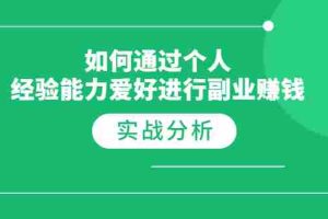 (1771期)如何通过个人经验能力爱好进行副业赚钱,多种实战赚钱分析(完结)