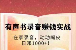 (1723期)有声书录音赚钱实战:在家录音,动动嘴皮,日赚1000+!