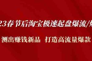 （4804期）2023春节后淘宝极速起盘爆流/爆单：测出赚钱新品  打造高流量爆款