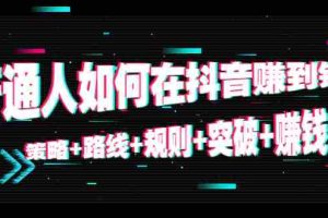 （4381期）普通人如何在抖音赚到钱：策略+路线+规则+突破+赚钱（10节课）