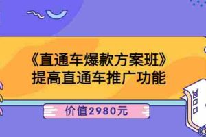 (3502期)《直通车爆款方案班》提高直通车推广功能