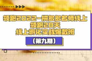 (3370期)领跑2022-拼多多名师线上领跑28天,线上孵化实战爆款班(第九期)